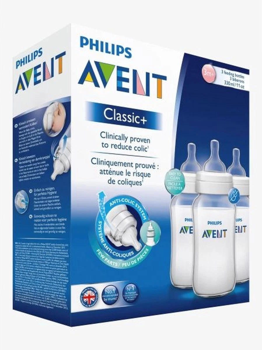 Philips Avent - Zuigfles Anti-colic Trio - 330 Ml - 3 Stuks 2 Philips Avent - Zuigfles Anti-colic Trio - 330 Ml - 3 Stuks - Afbeelding 2