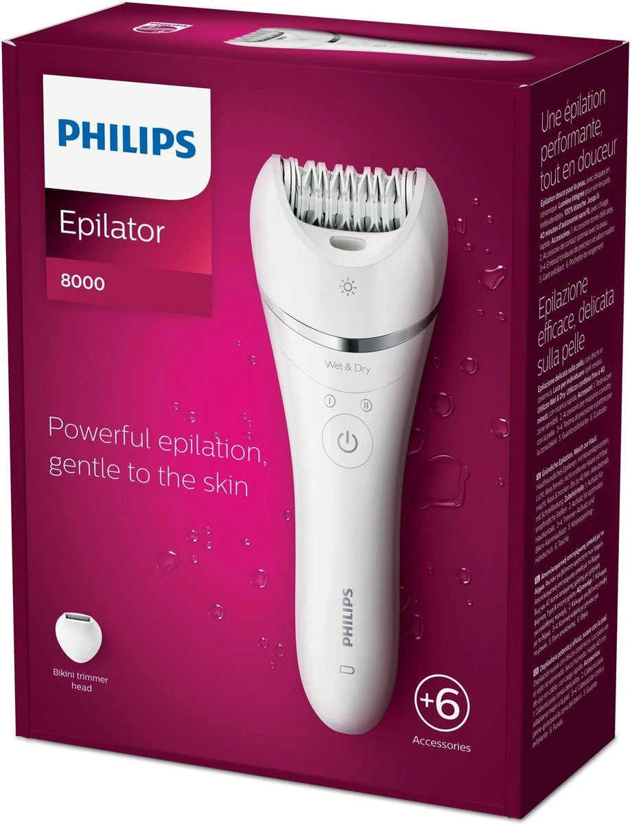 Philips Series 8000 BRE715/00 - Wet & Dry - Epilator - Wit 9 Philips Series 8000 BRE715/00 - Wet & Dry - Epilator - Wit - Afbeelding 9