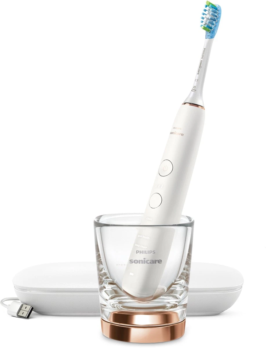 Philips Sonicare DiamondClean 9000 HX9911/94 - Luxe Elektrische Tandenborstel - Wit En Rosé Goud 8 Philips Sonicare DiamondClean 9000 HX9911/94 - Luxe Elektrische Tandenborstel - Wit En Rosé Goud - Afbeelding 8