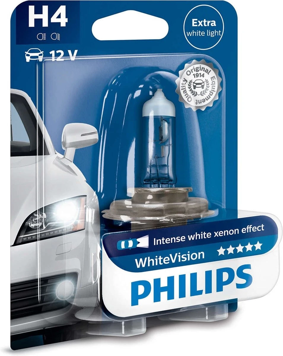 Philips Autolamp White Vision H4 12 Volt 55/60 Watt Per Stuk 5 Philips Autolamp White Vision H4 12 Volt 55/60 Watt Per Stuk - Afbeelding 5