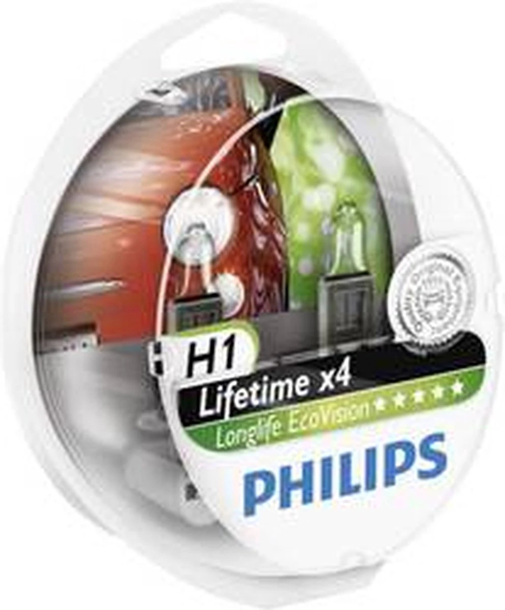 Philips Autolamp H1 Longlife Ecovision 12v/55w Wit 2 Philips Autolamp H1 Longlife Ecovision 12v/55w Wit - Afbeelding 2