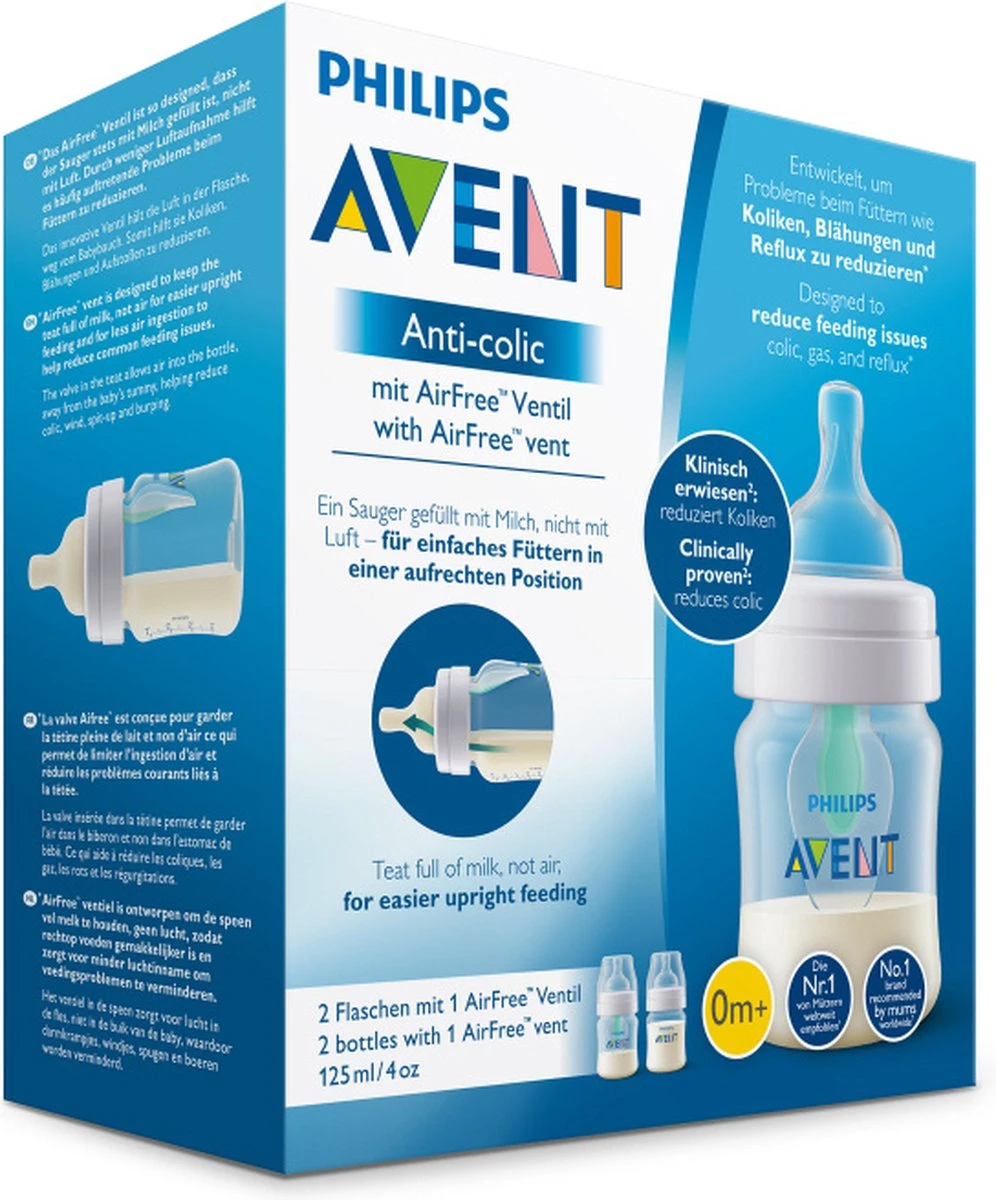 Philips Avent Anti-colic SCF810/24 - Babyfles (125 Ml) Antikrampjes Met AirFree Ventiel - 2 Stuks 10 Philips Avent Anti-colic SCF810/24 - Babyfles (125 Ml) Antikrampjes Met AirFree Ventiel - 2 Stuks - Afbeelding 10